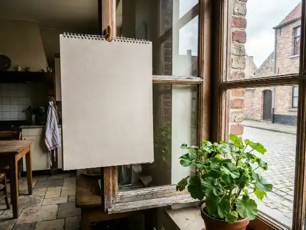 Calendrier mural dans une cuisine